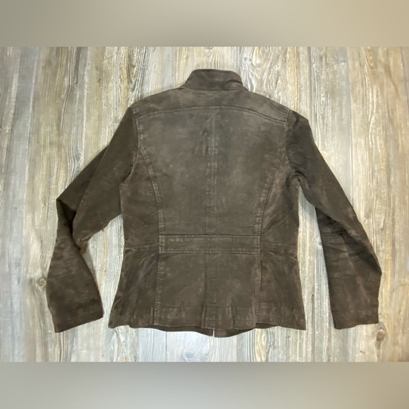 SOLD Ruff Hewn Womens - Full Zip Jacket Brown Black Genuine Leather - Size - Picture 7 of 10